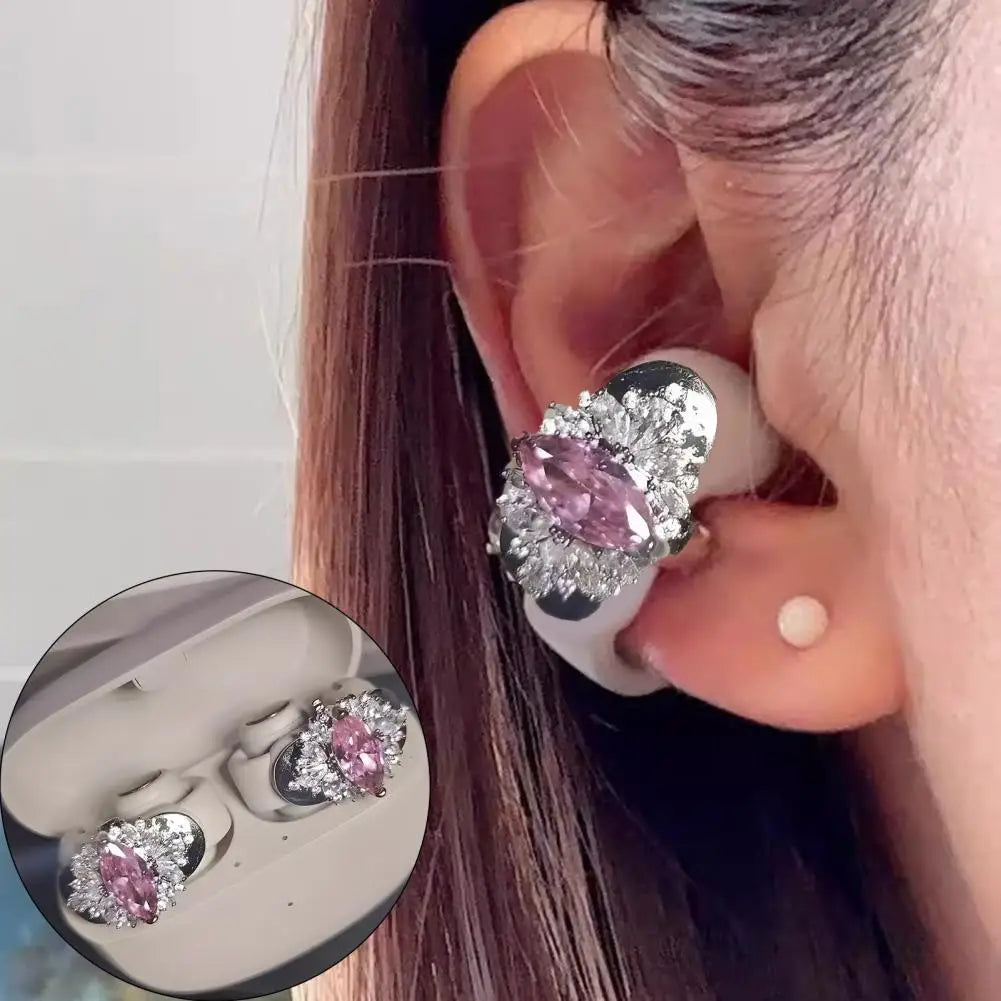 1PC Rhinestone Decor for Clip on Earbuds Open Ear Decorative Zirconia Earphone Accessories Removeable DIY Earphone Decoration