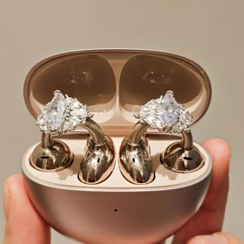 1PC Rhinestone Decor for Clip on Earbuds Open Ear Decorative Zirconia Earphone Accessories Removeable DIY Earphone Decoration