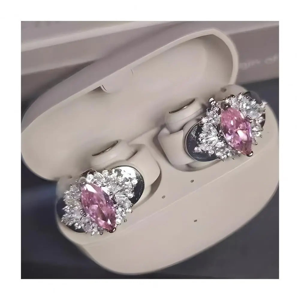 1PC Rhinestone Decor for Clip on Earbuds Open Ear Decorative Zirconia Earphone Accessories Removeable DIY Earphone Decoration